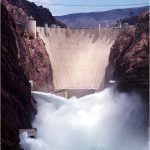 Hoover Dam with jetflow gates open