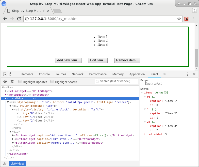 » Building a Multi-Widget React Web App
